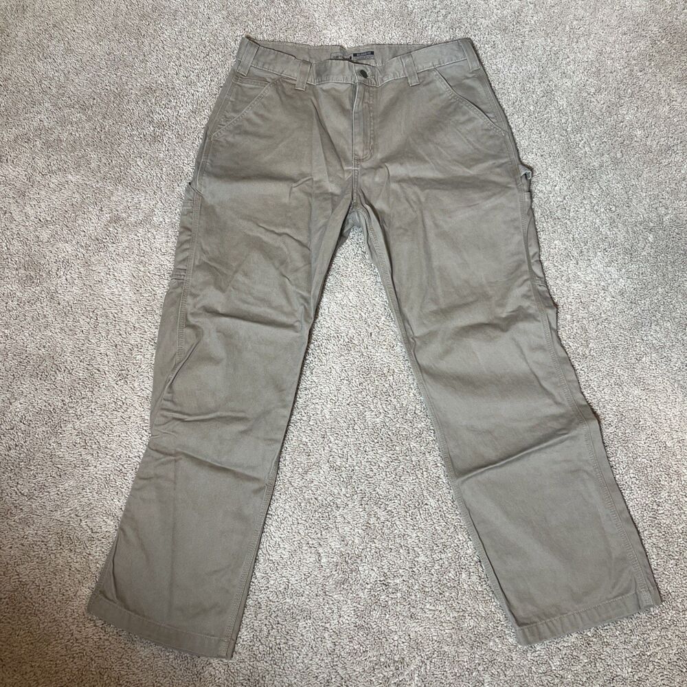 Carhartt Pants Mens 36x30 Brown B324-DKH Relaxed Fit Twill Cotton Utility Work